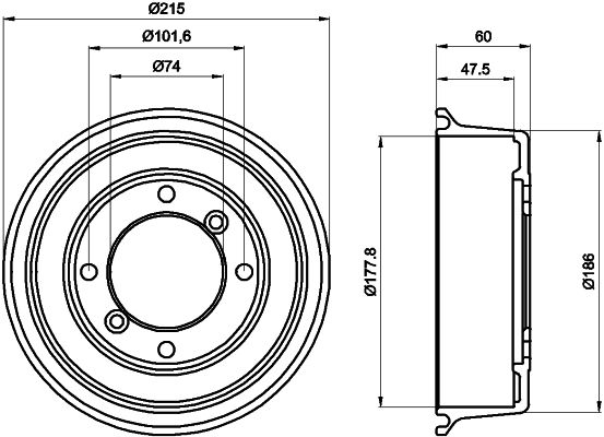 HELLA PAGID Тормозной барабан 8DT 355 302-041